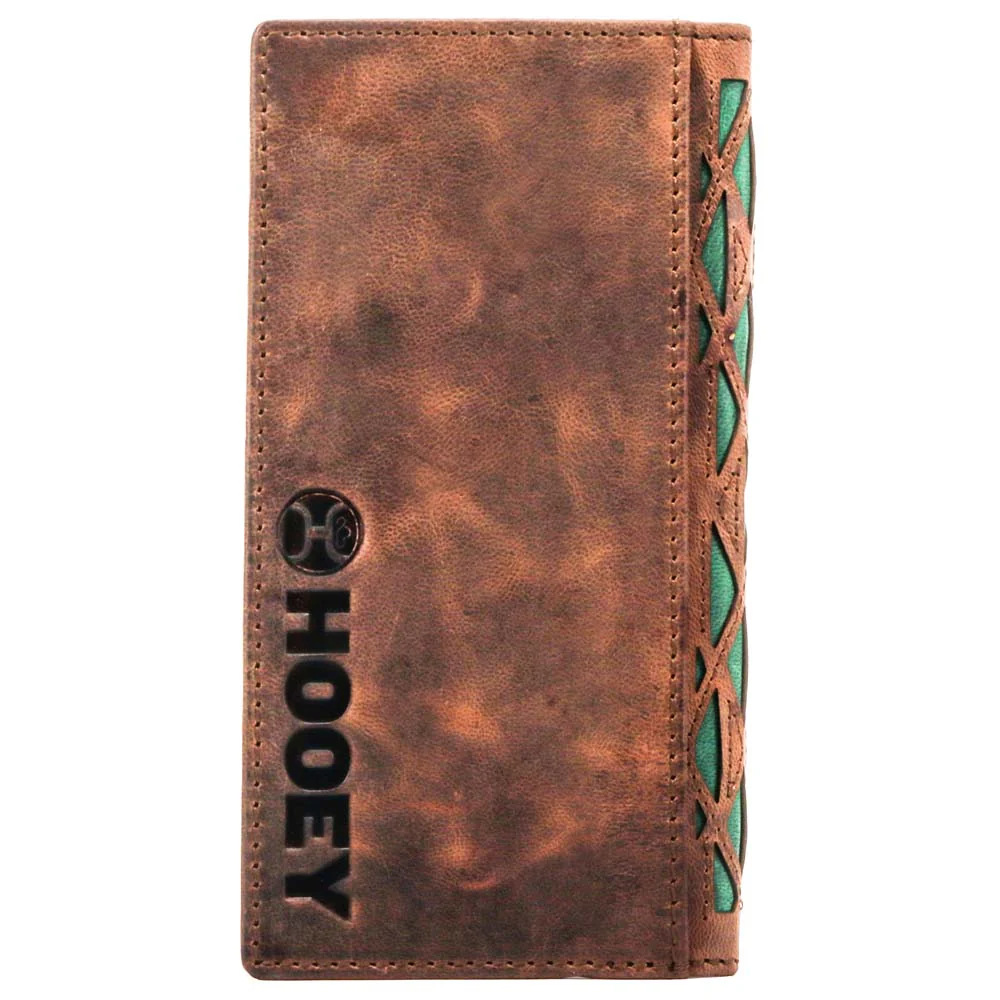 "Chapawee" Rodeo Hooey Wallet Brown/Turquoise w/ Aztec - Image 2