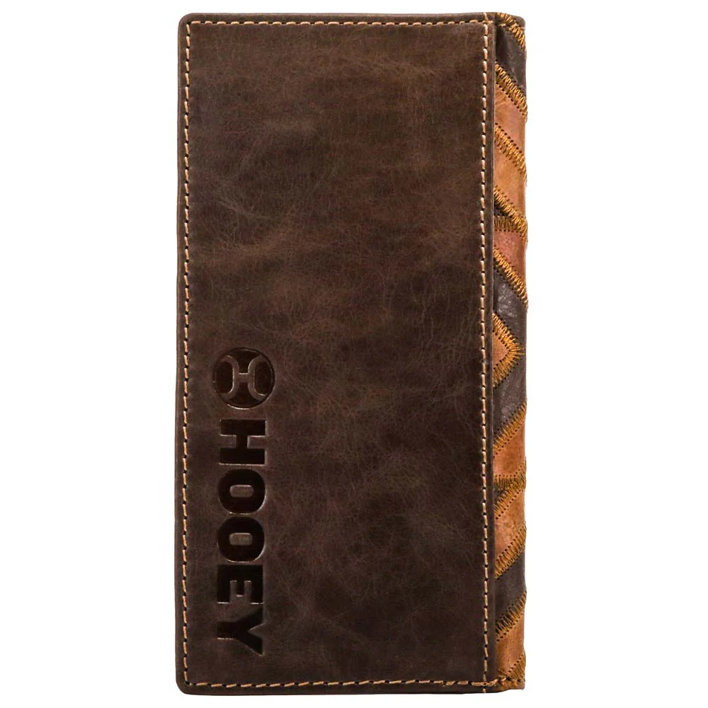"Montezuma" Rodeo Hooey Wallet Brown/Turquoise w/ Patchwork - Image 2