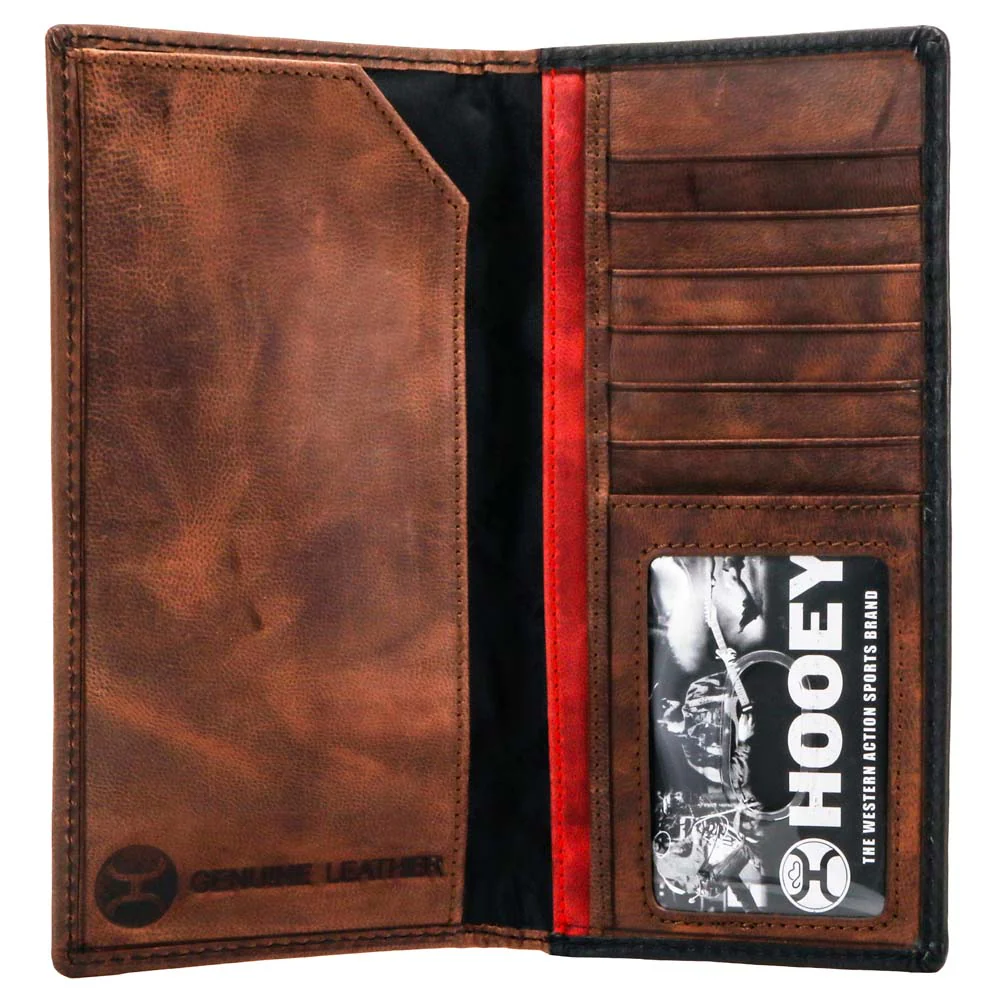 "Chapawee" Rodeo Hooey Wallet Ivory/Red w/Aztec Print - Image 3