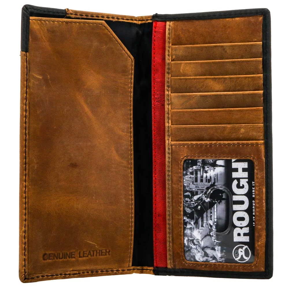 Roughy Crazy Horse Rodeo Roughy Wallet Tan/Black w/Patchwork - Image 3