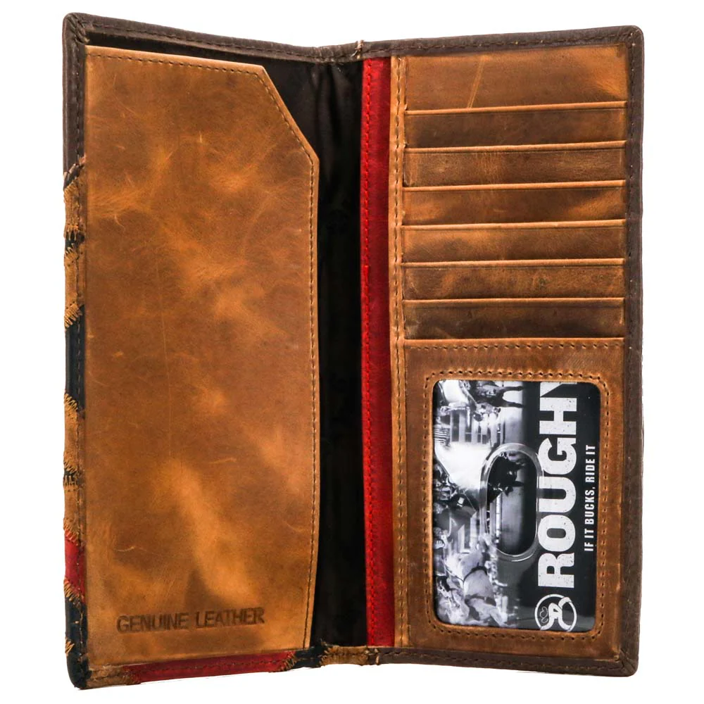 "Kamali" Rodeo Roughy 2.0 Wallet Brown/ Red w/Patchwork - Image 3