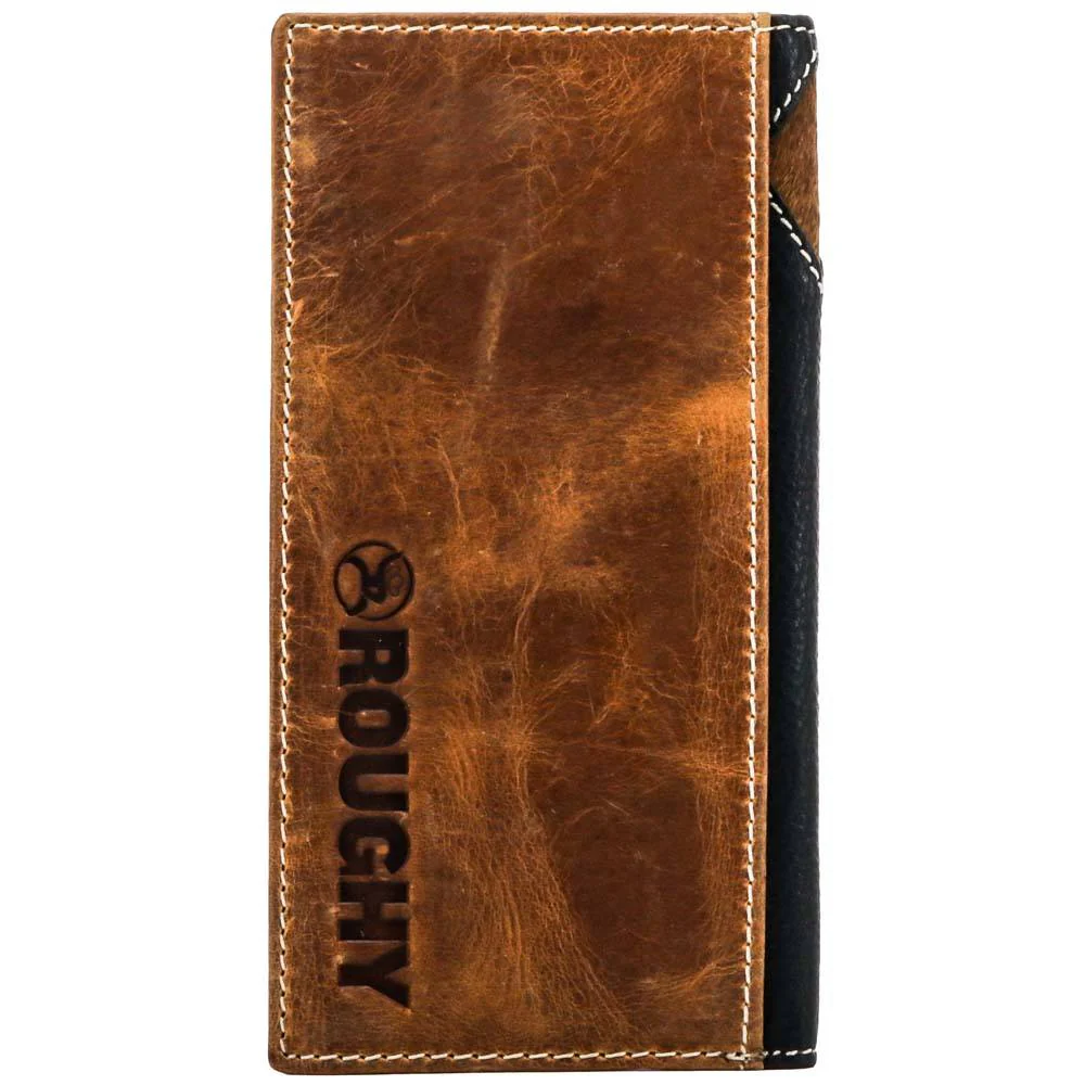 "Roughy Crazy Horse" Rodeo Wallet Black/Brown w/ Diamond Patchwork - Image 2