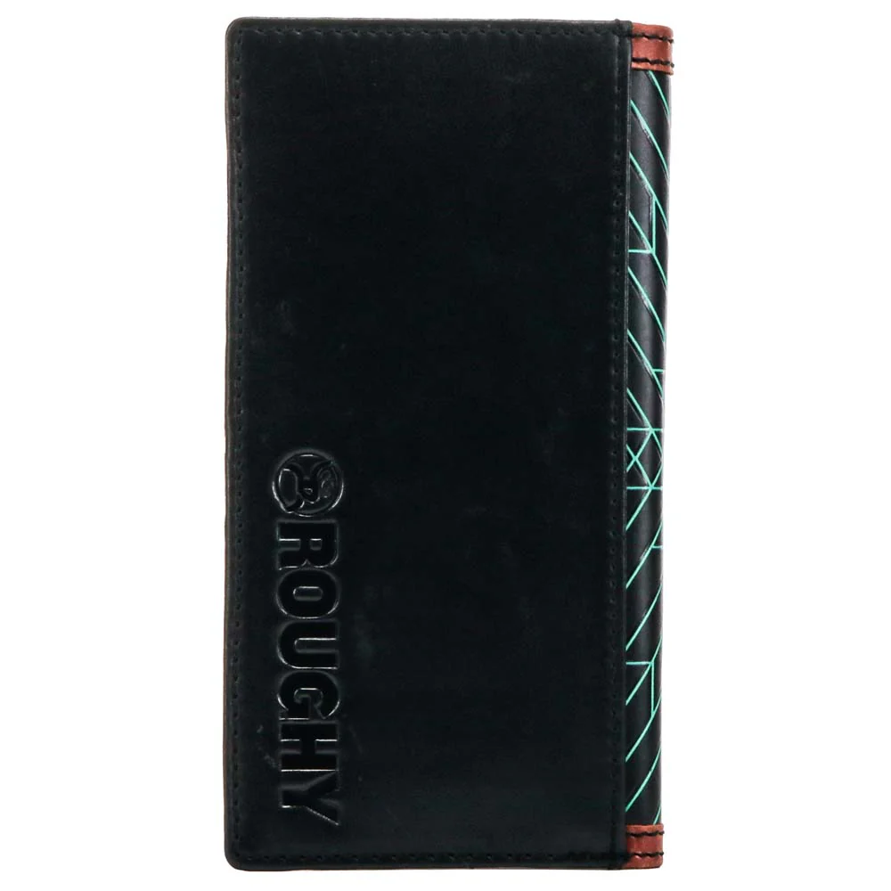 "Neon Moon" Rodeo Roughy Wallet Black/ Brown w/ Turquoise Aztec - Image 2