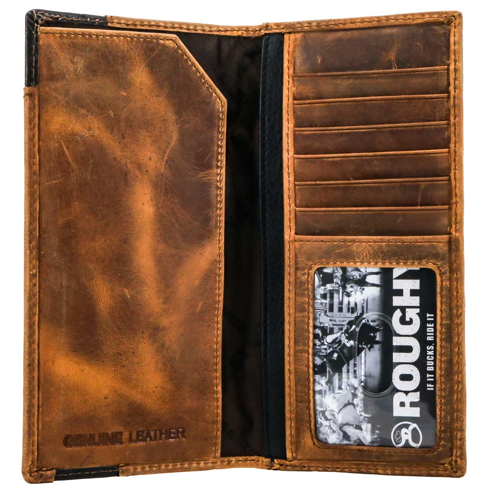 Shiloh Rodeo Roughy Wallet Brown/Black w/Diamond Patchwork - Image 3