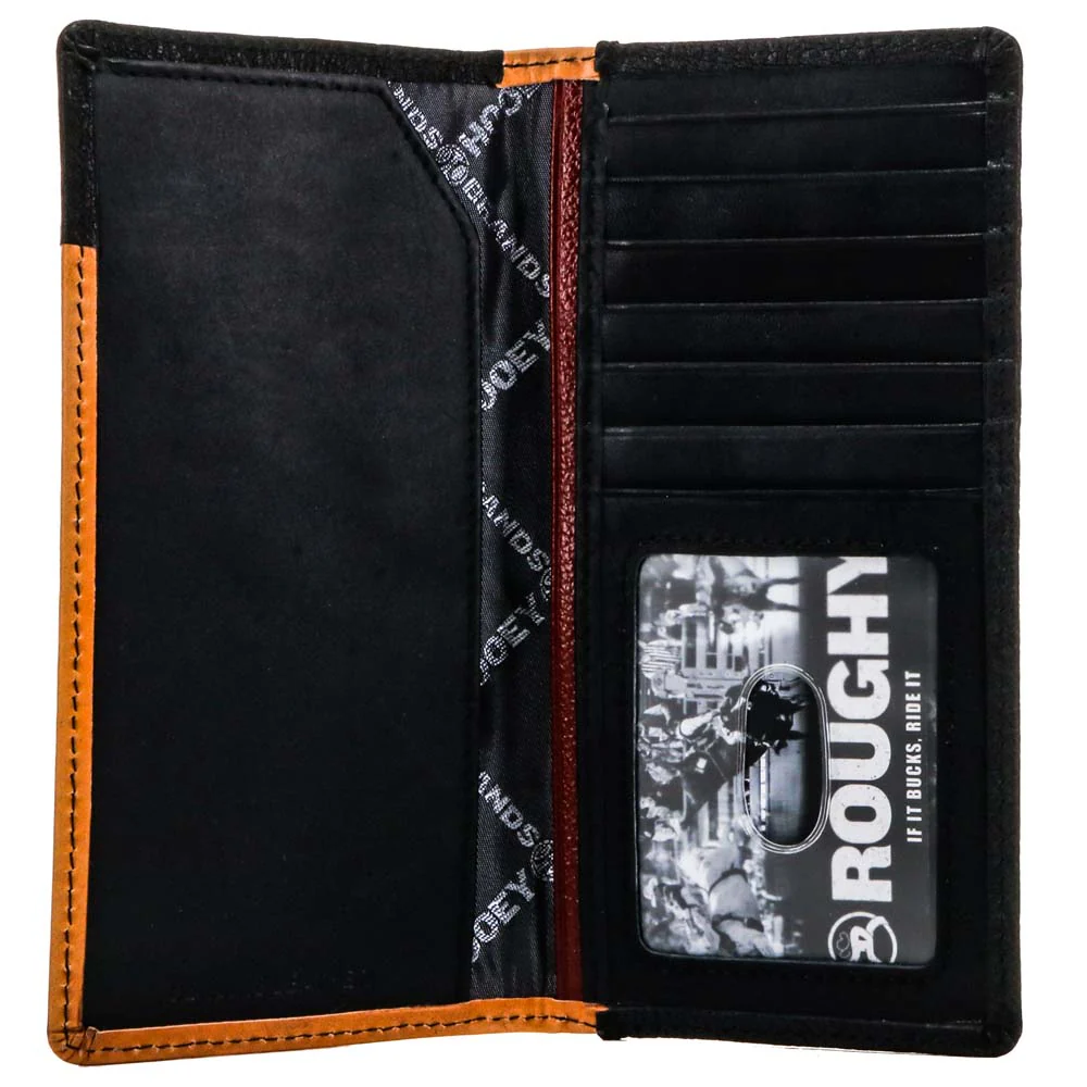 "Ryder" Rodeo Roughy Wallet Tan/Red Hand Tooled - Image 3