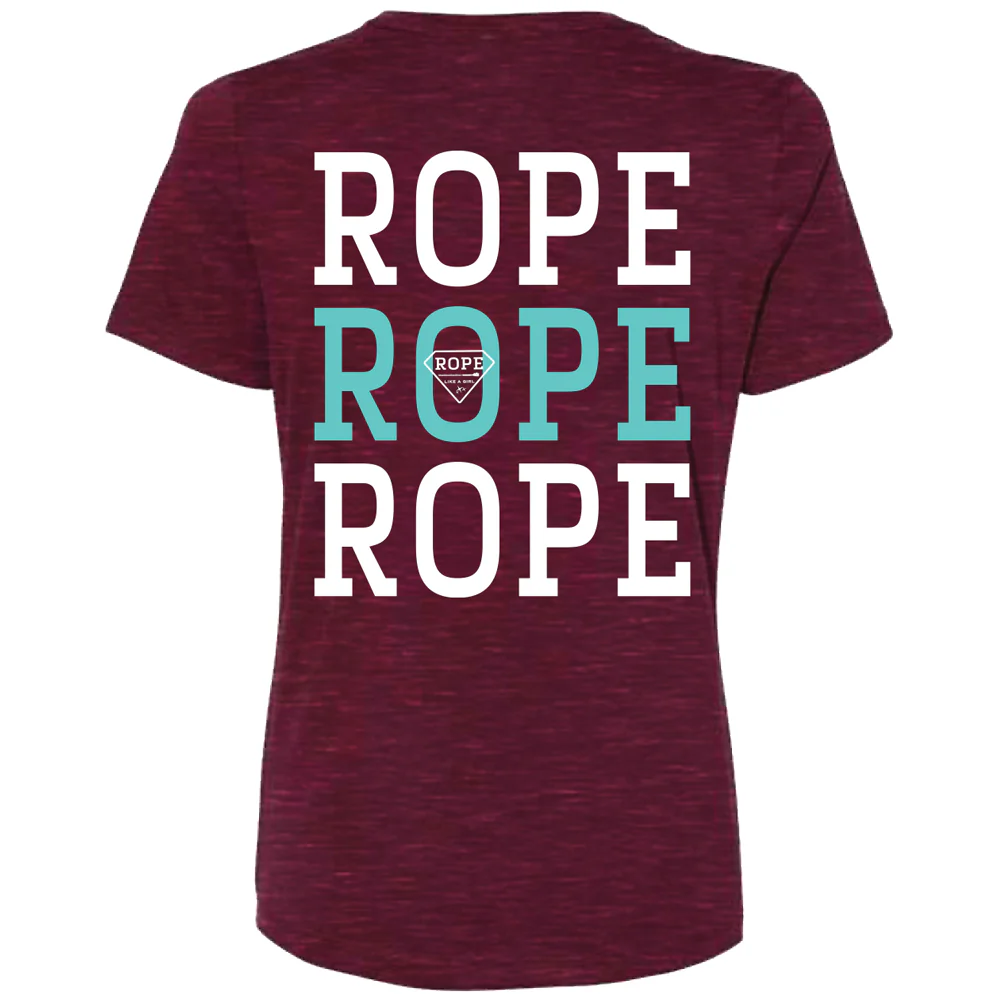 "Rope Rope Rope" Cranberry w/White /Blue Logo T-shirt