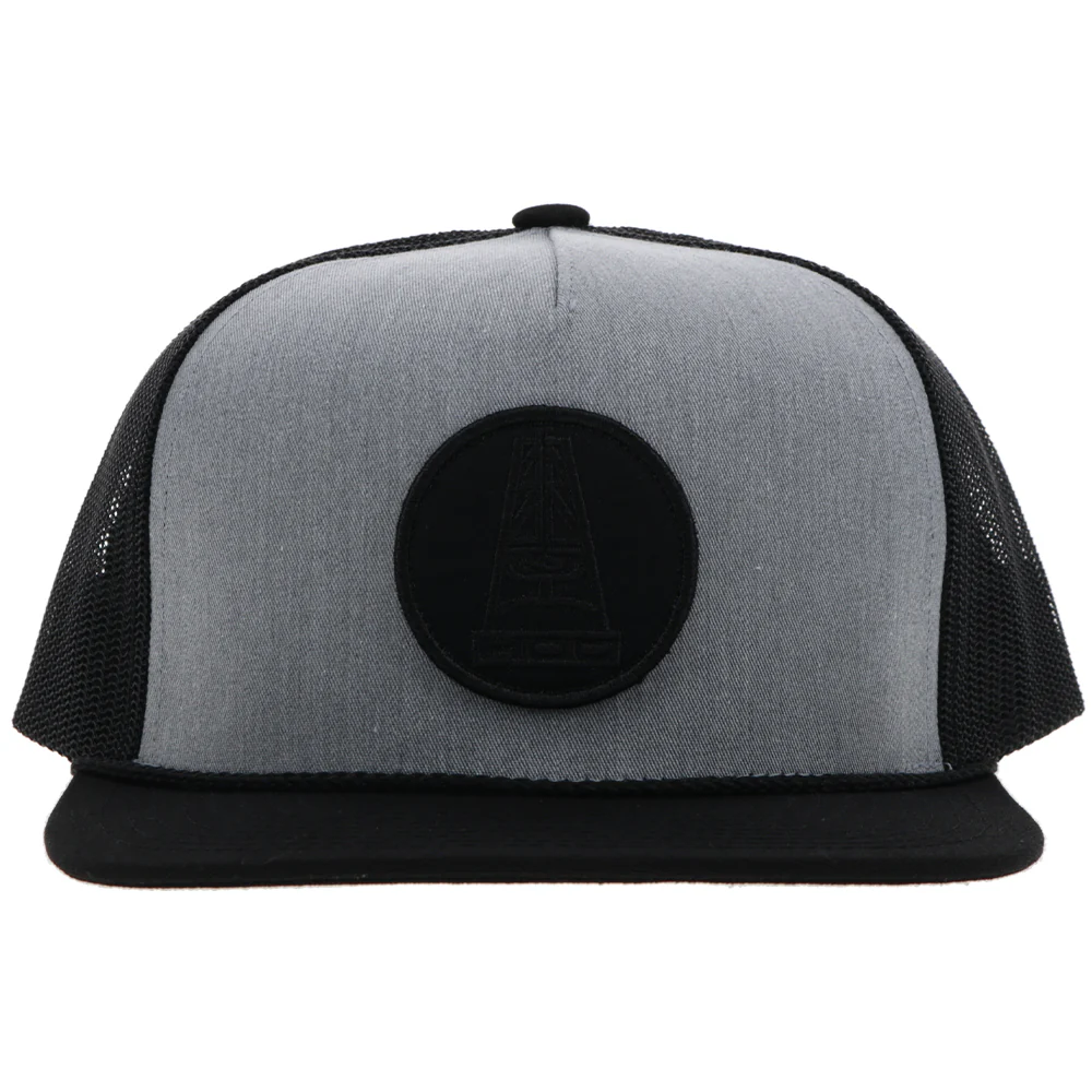"Rose" HOG Hat Grey/Black w/ Black Circle Patch - Image 4