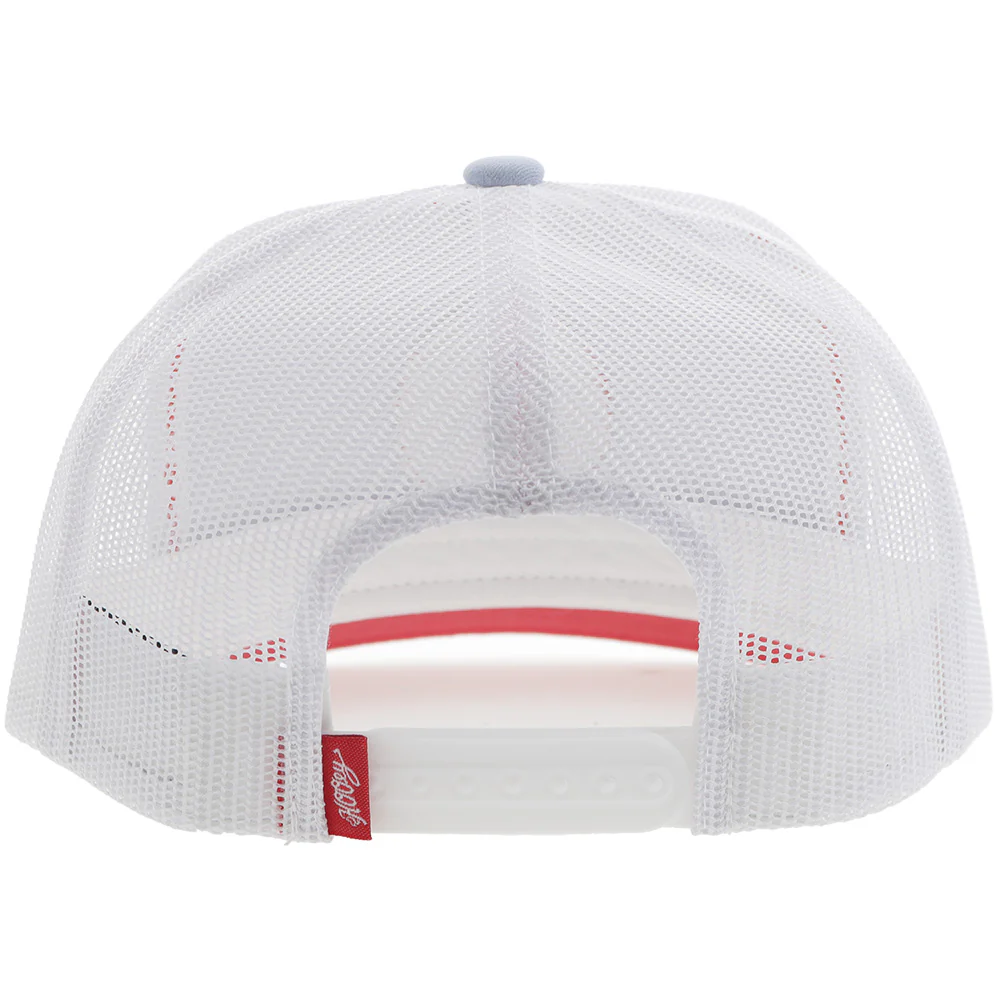 "Rose" HOG Hat Light Blue/White w/Red Patch - Image 2