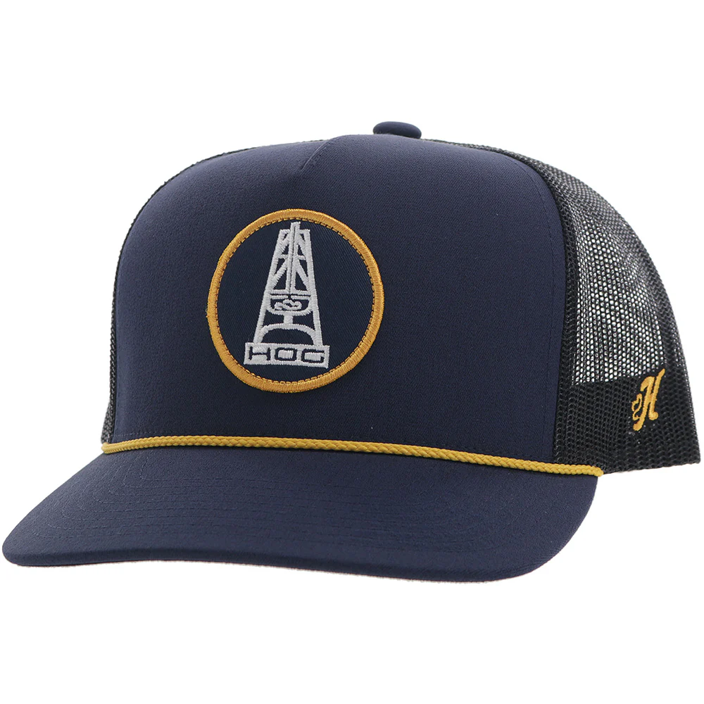 "Rose" HOG Hat Navy w/White & Yellow Circle Patch
