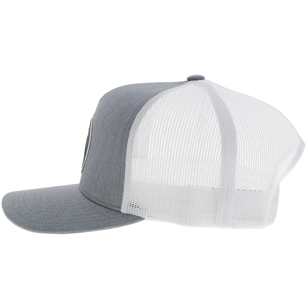 "Roughy 2.0" Hat Grey/White w/Circle Patch - Image 3