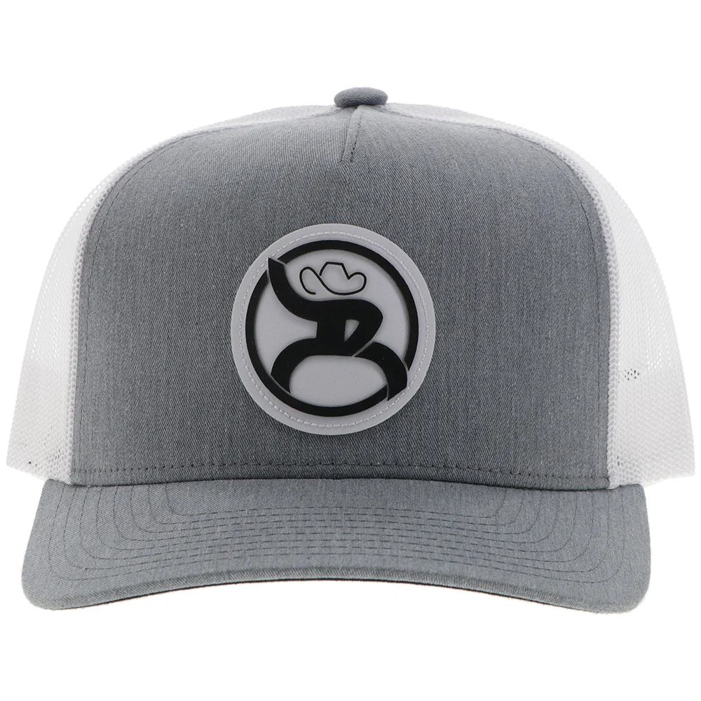 "Roughy 2.0" Hat Grey/White w/Circle Patch - Image 4