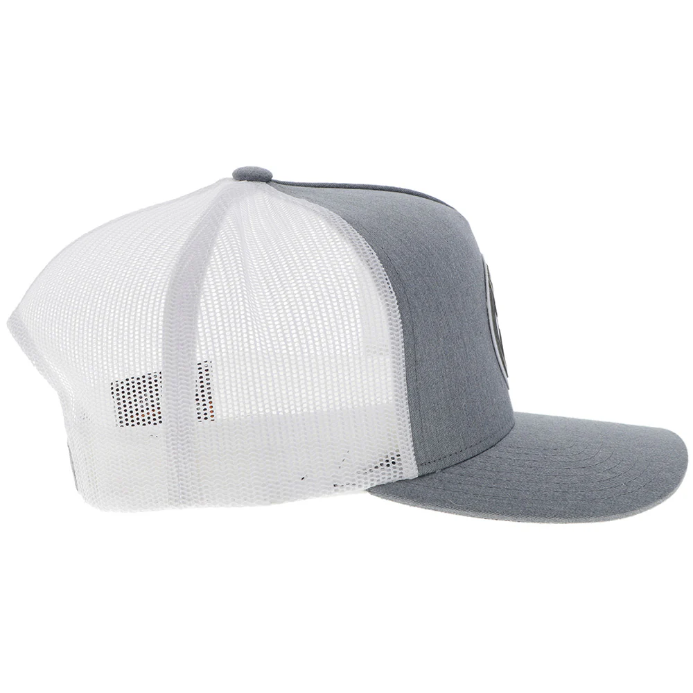 "Roughy 2.0" Hat Grey/White w/Circle Patch - Image 5