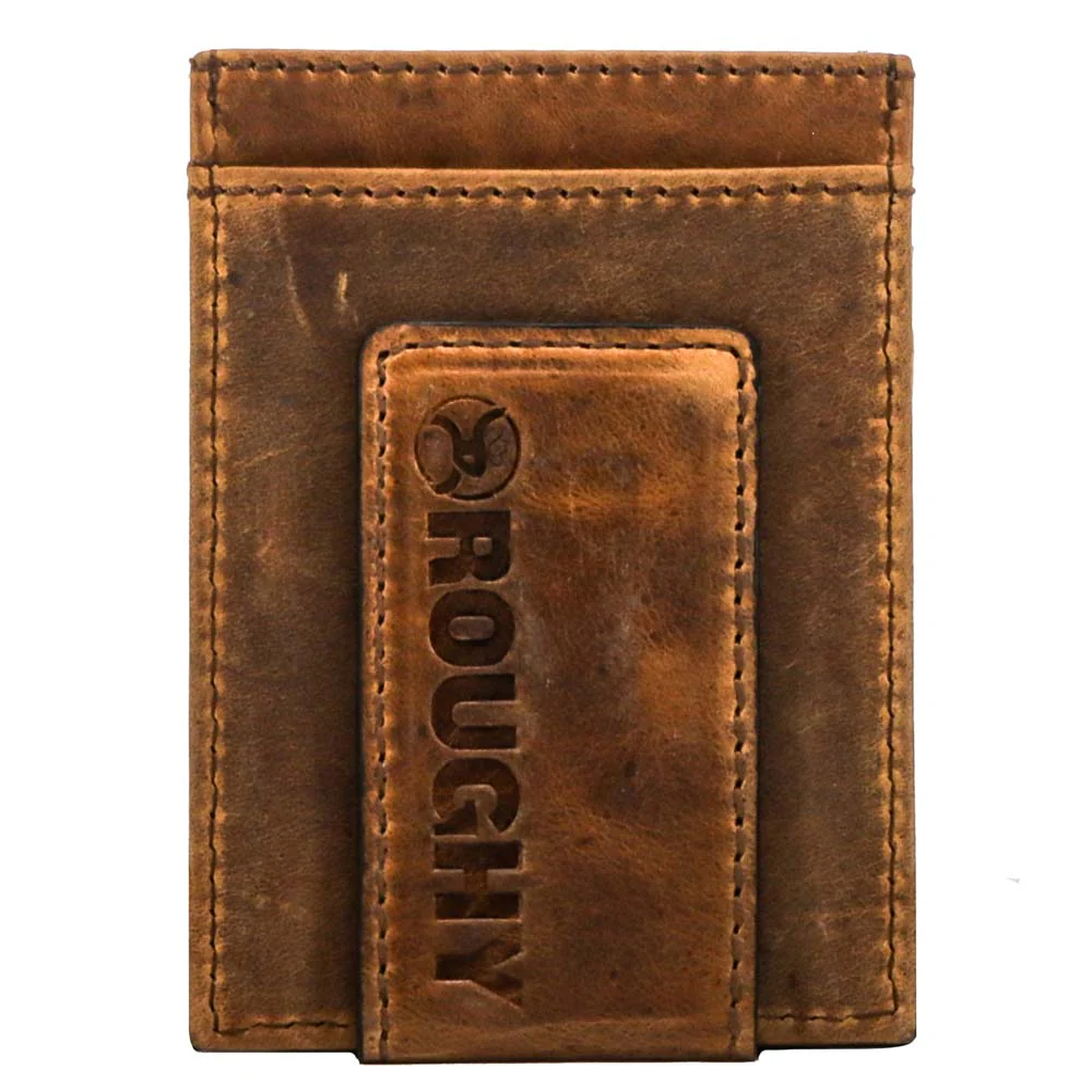 Roughy Crazy Horse Money Clip w/Black Leather Pocket - Image 2