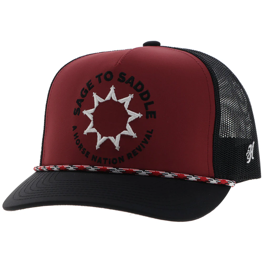 "Sage to Saddle" Hat Red/Black w/Black & White Stiching
