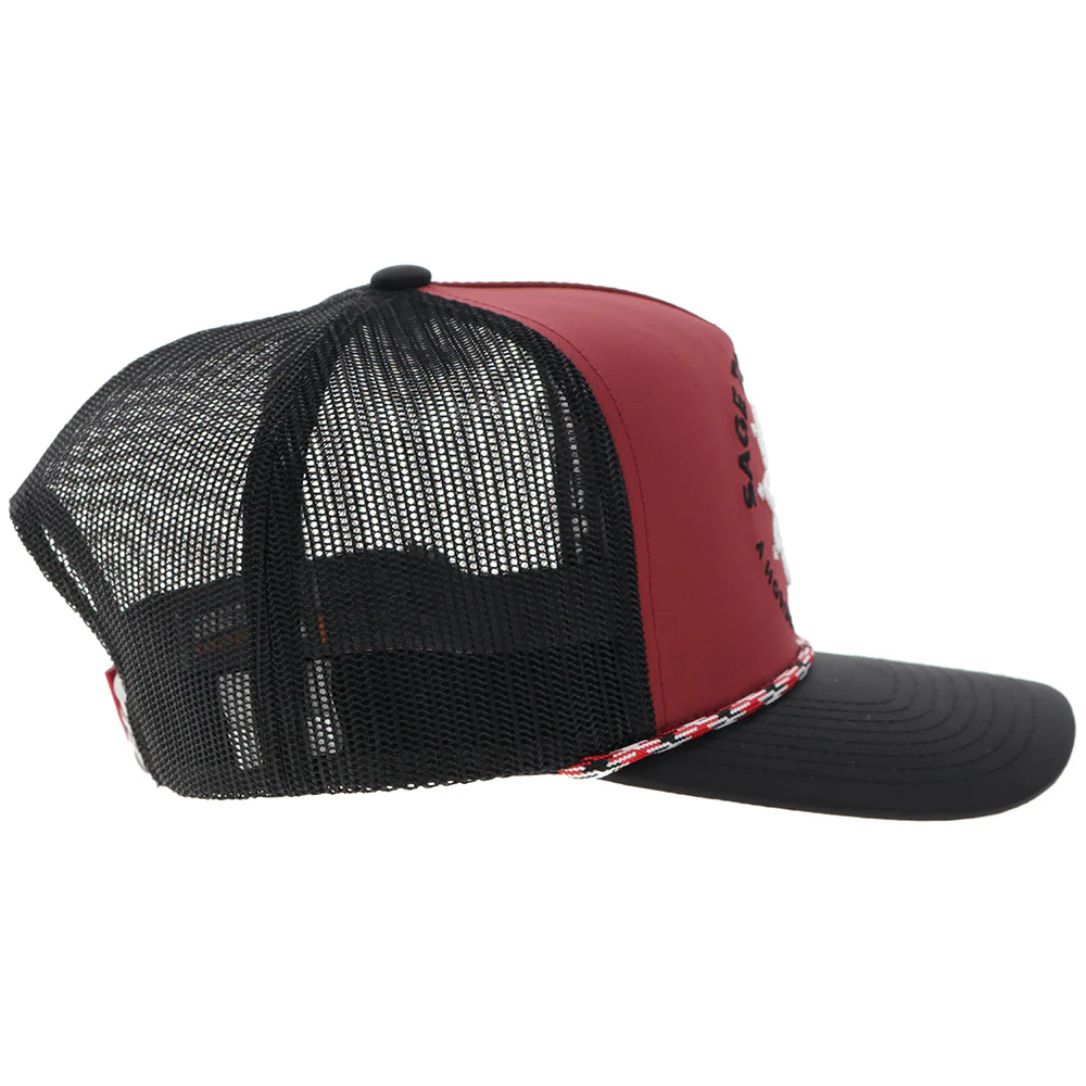 "Sage to Saddle" Hat Red/Black w/Black & White Stiching - Image 3