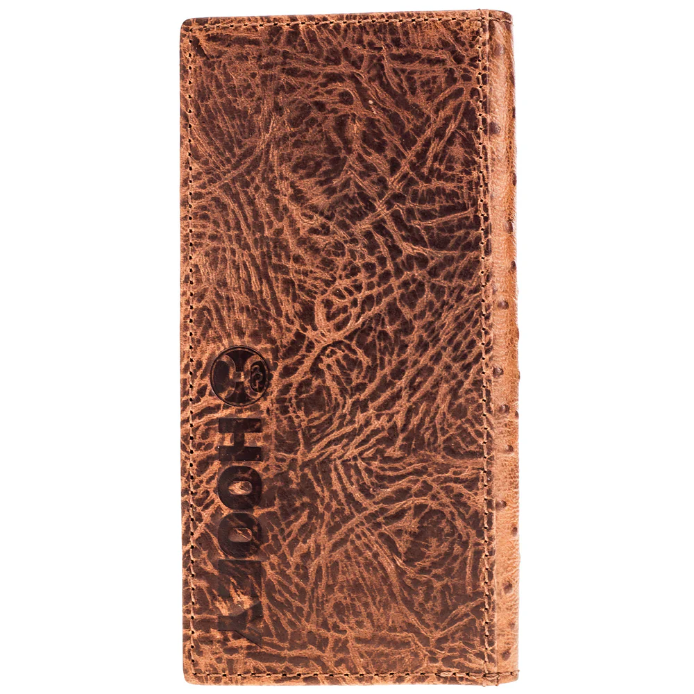 "Sawyer" Ostrich Print Brown/Turquoise Rodeo Wallet - Image 2