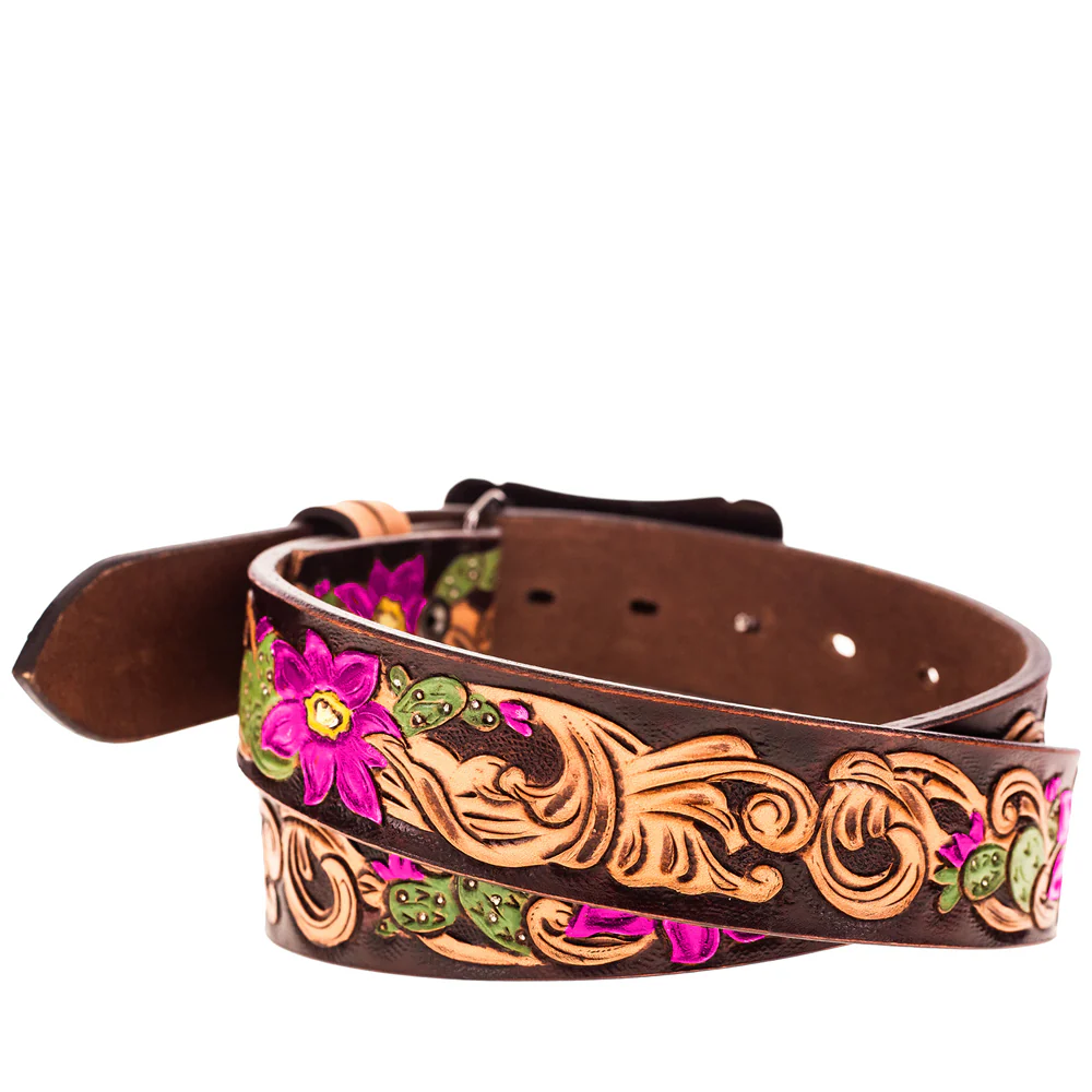 "Senorita" Brown/Fuchsia & Green Cactus Blossom Filigree - Image 2