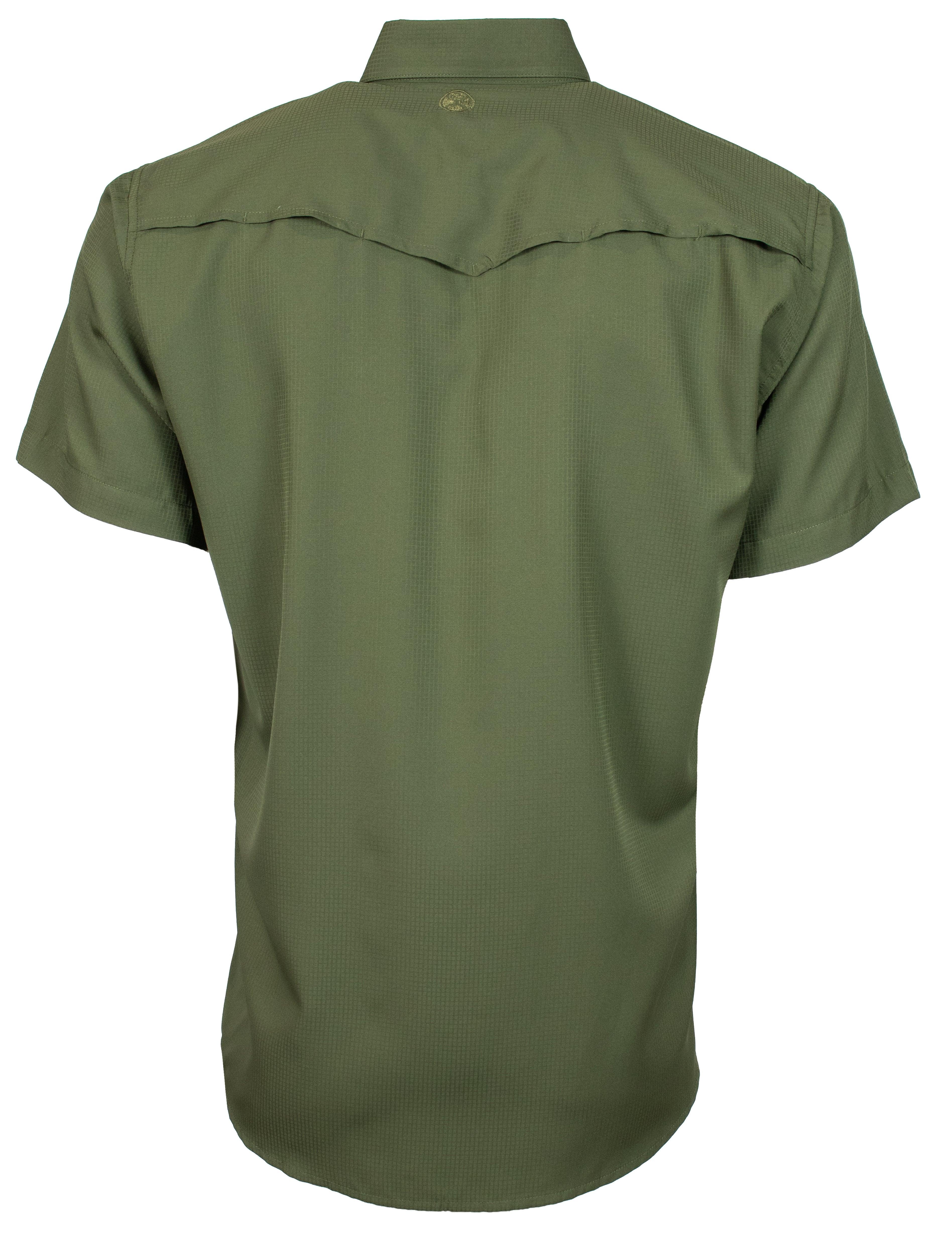 "Sol" Olive Short Sleeve Pearl Snap Shirt - Image 2