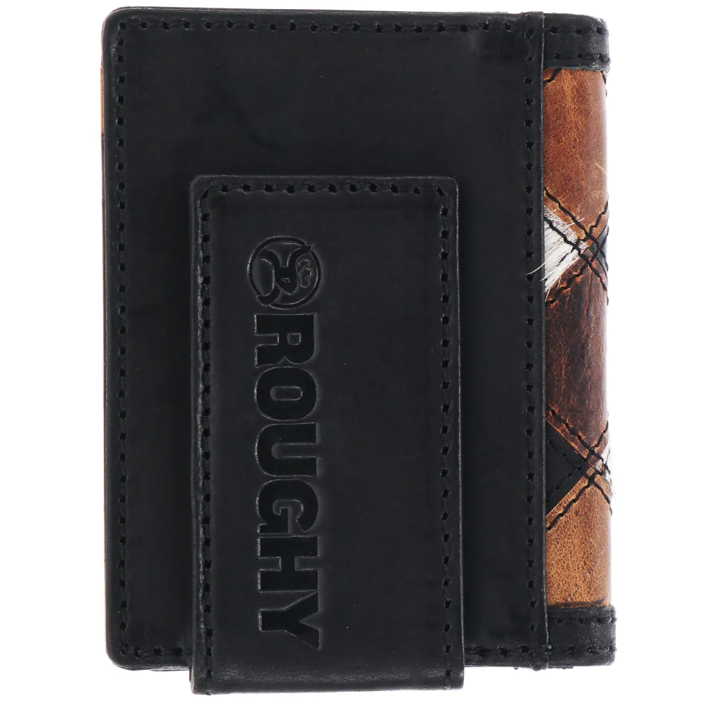 "Smackdown" Bifold Money Clip Wallet Black/Brown Patchwork - Image 2