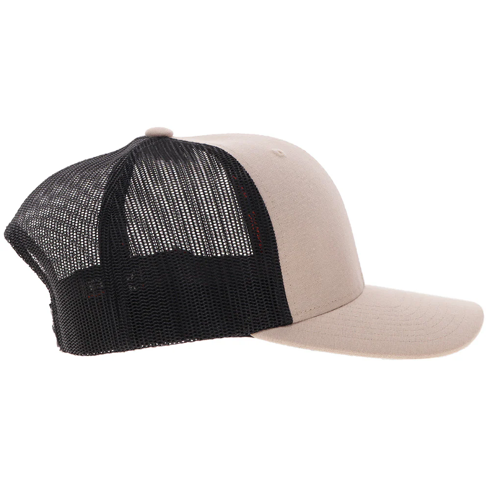 "Sniper Pig" Hat Tan & Brown w/Black & Red Stitching - Image 3