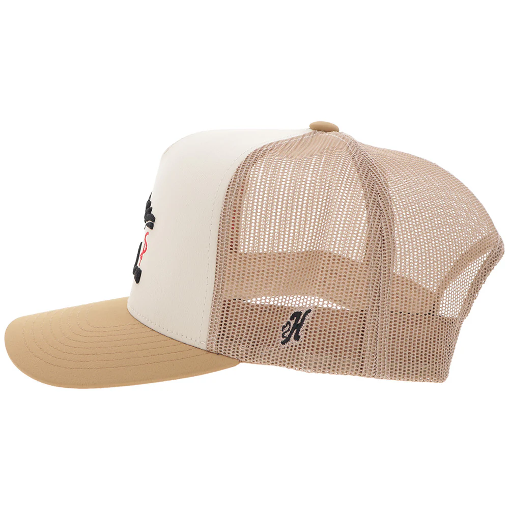 "Sniper Pig" Hat Tan w/Black & Red Logo - Image 5