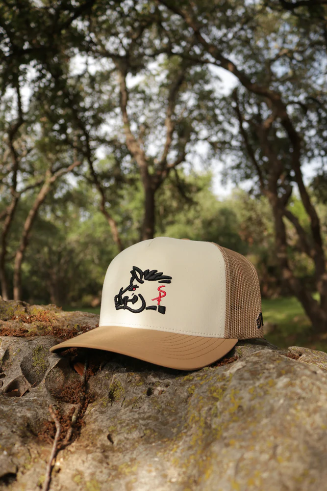 "Sniper Pig" Hat Tan w/Black & Red Logo - Image 6