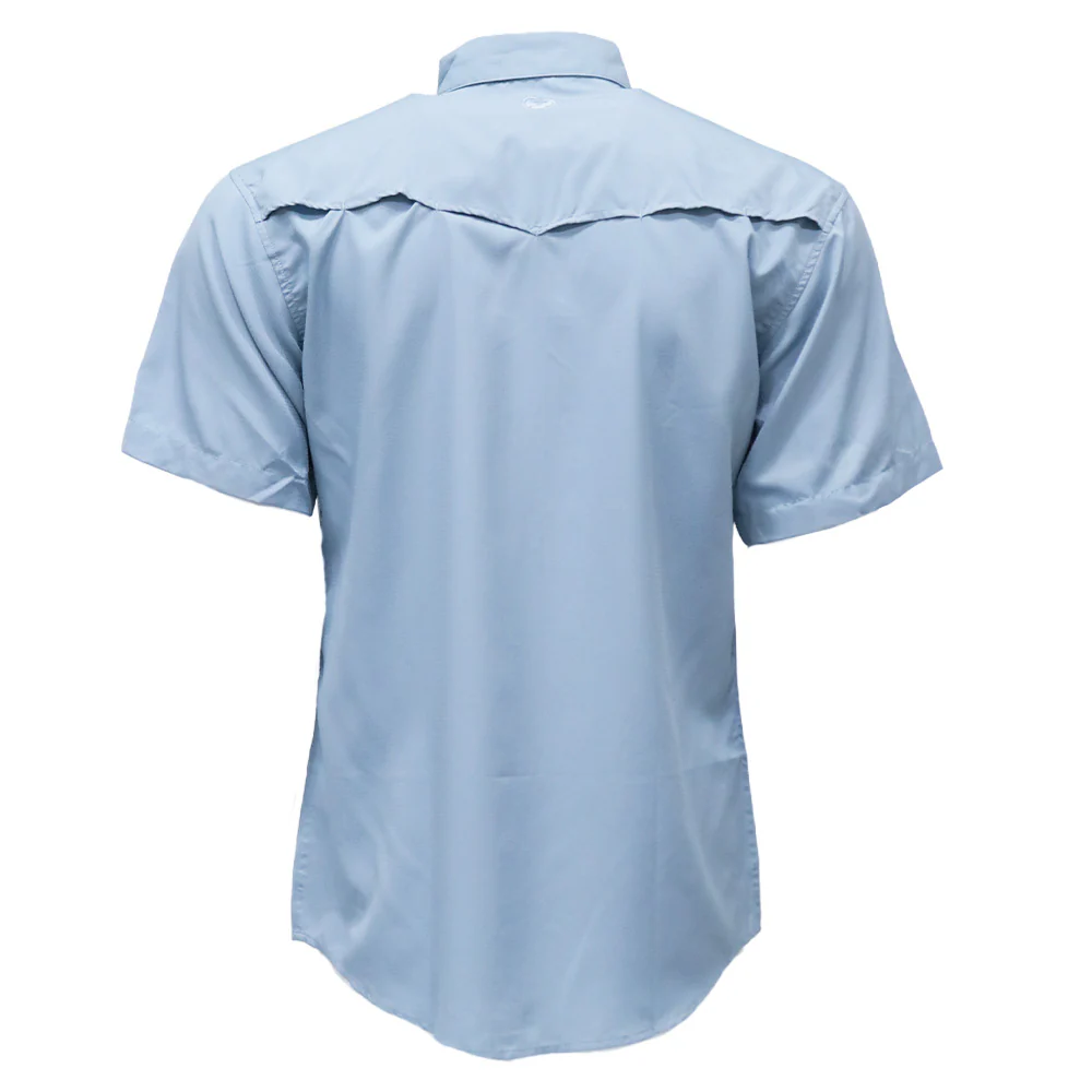 "Sol" Ashley Blue Short Sleeve Pearl Snap Shirt - Image 2