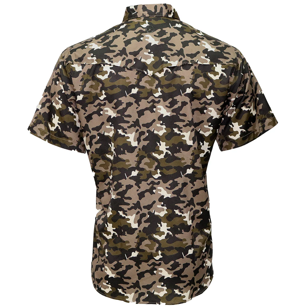 "Sol" Camo Short Sleeve Pearl Snap Shirt - Image 2