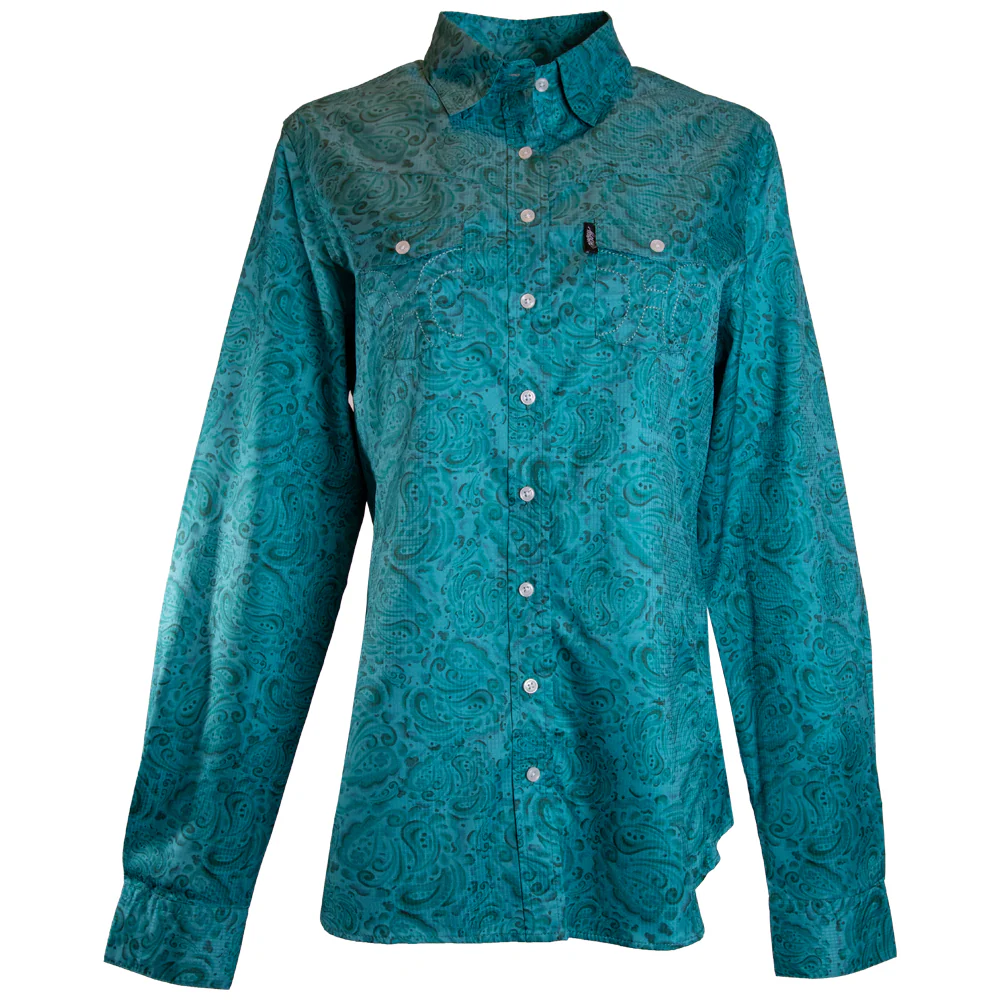 "Sol Competition" Ladies Teal Floral Long Sleeve