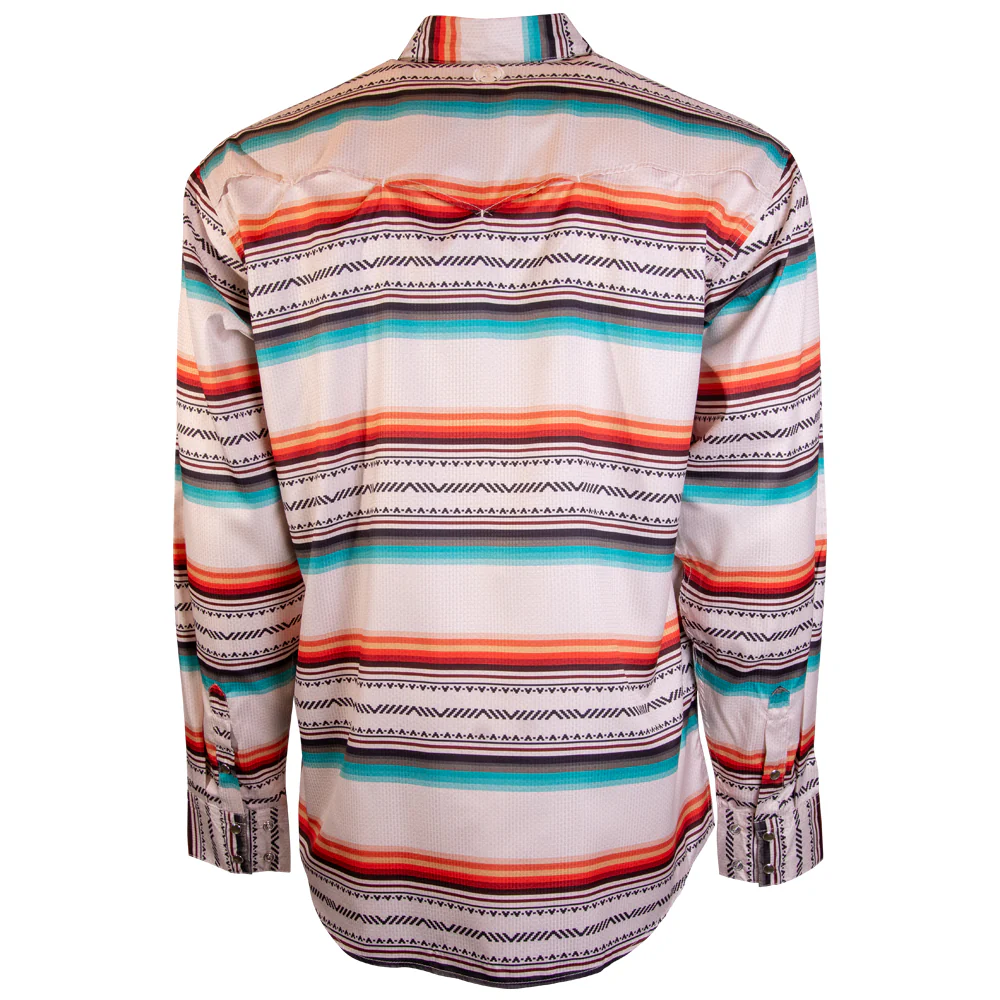 "Sol" Cream/Serape Long Sleeve Pearl Snap Shirt - Image 2