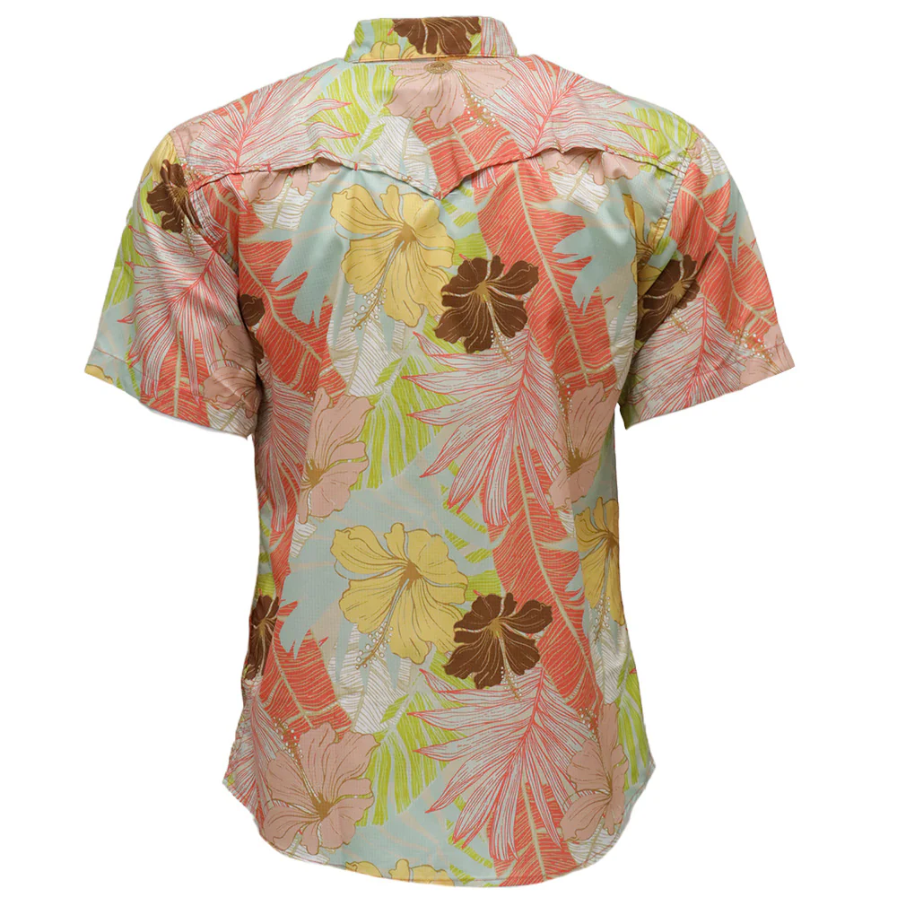 "Sol" Multi Color Floral Short Sleeve Pearl Snap Shirt - Image 2