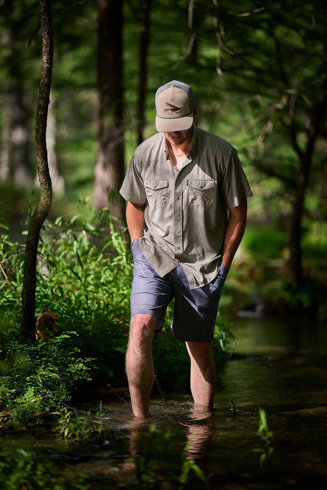 "Sol" Olive Green Short Sleeve Pearl Snap Shirt - Image 5