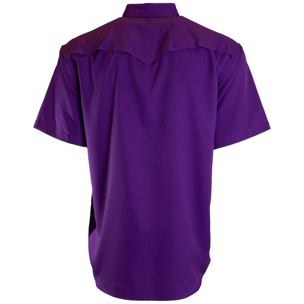 "Sol" Purple Short Sleeve Pearl Snap Shirt - Image 2