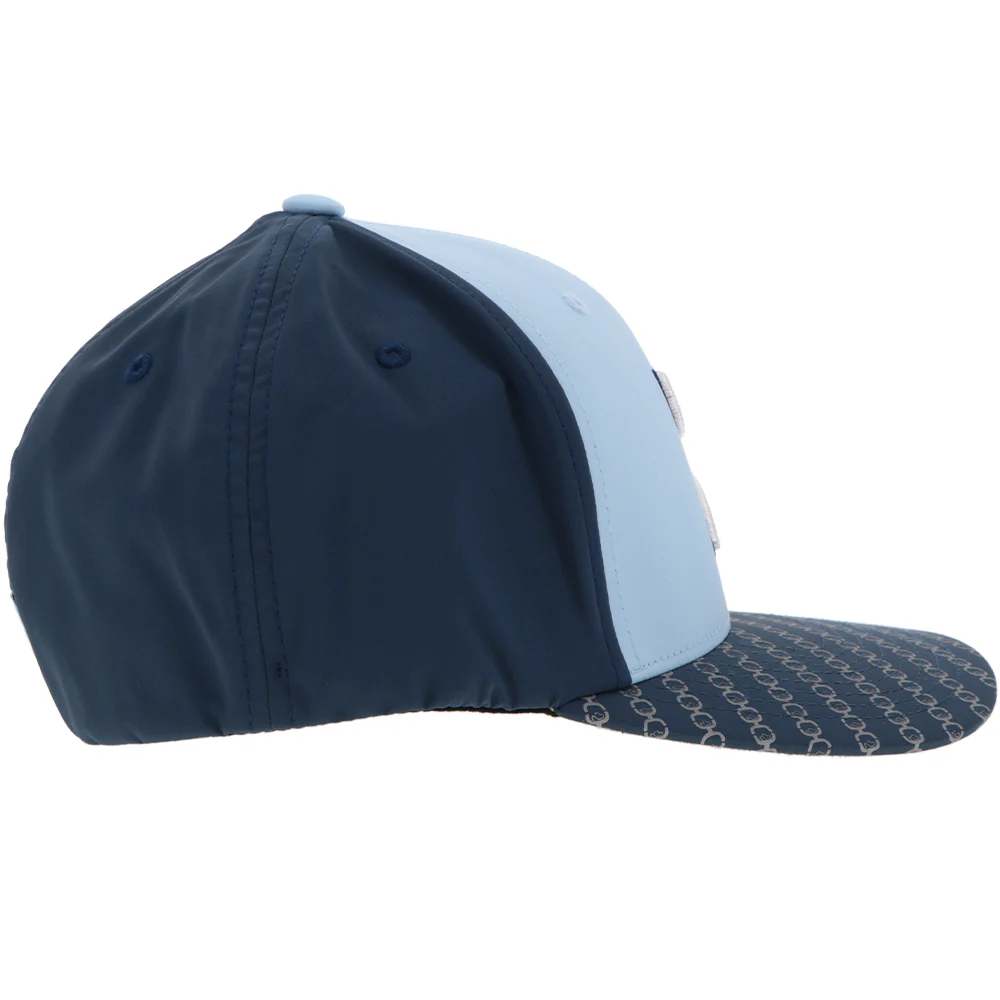 "Solo " Flexfit Hat Light/Blue/Navy w/ Hooey Logo - Image 3