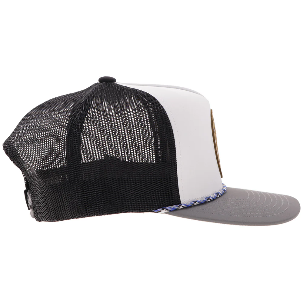 "Spur" Hat White/Charcoal w/Leather - Image 2