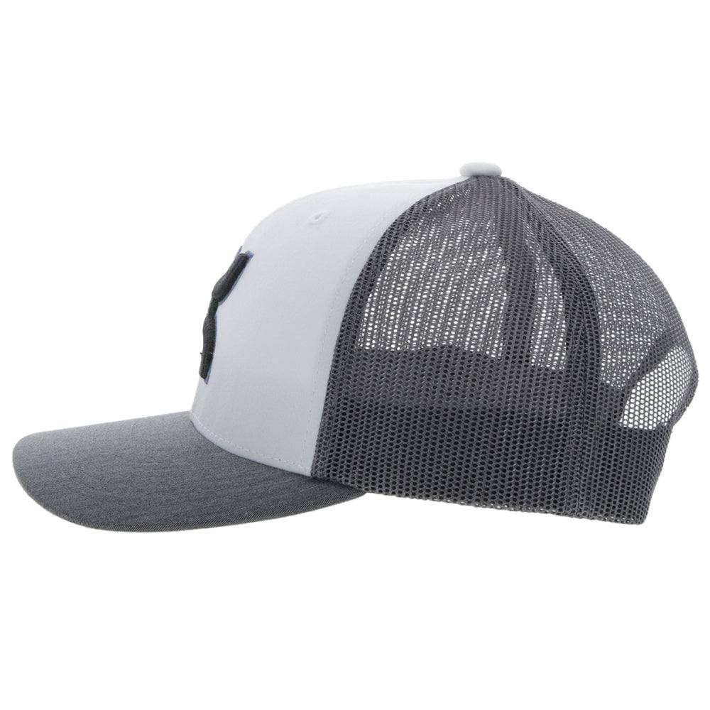 "Sterling" White/Grey Snapback Hat - Image 4