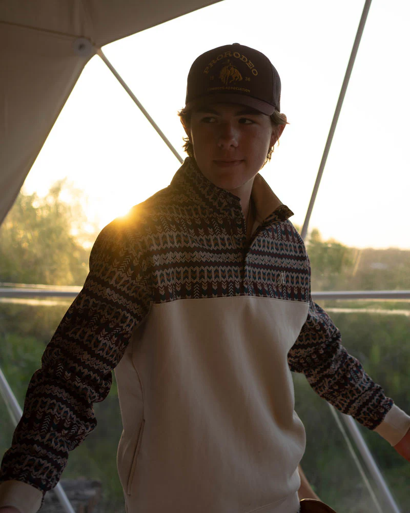 "Stevie" Cream w/Brown Aztec Pullover - Image 2