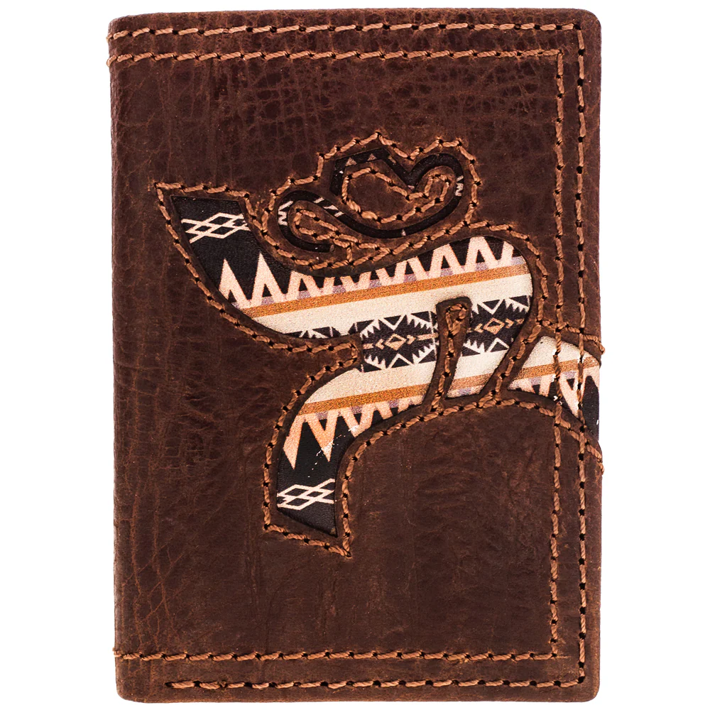 "Strap" Brown/Aztec Roughy Trifold Wallet