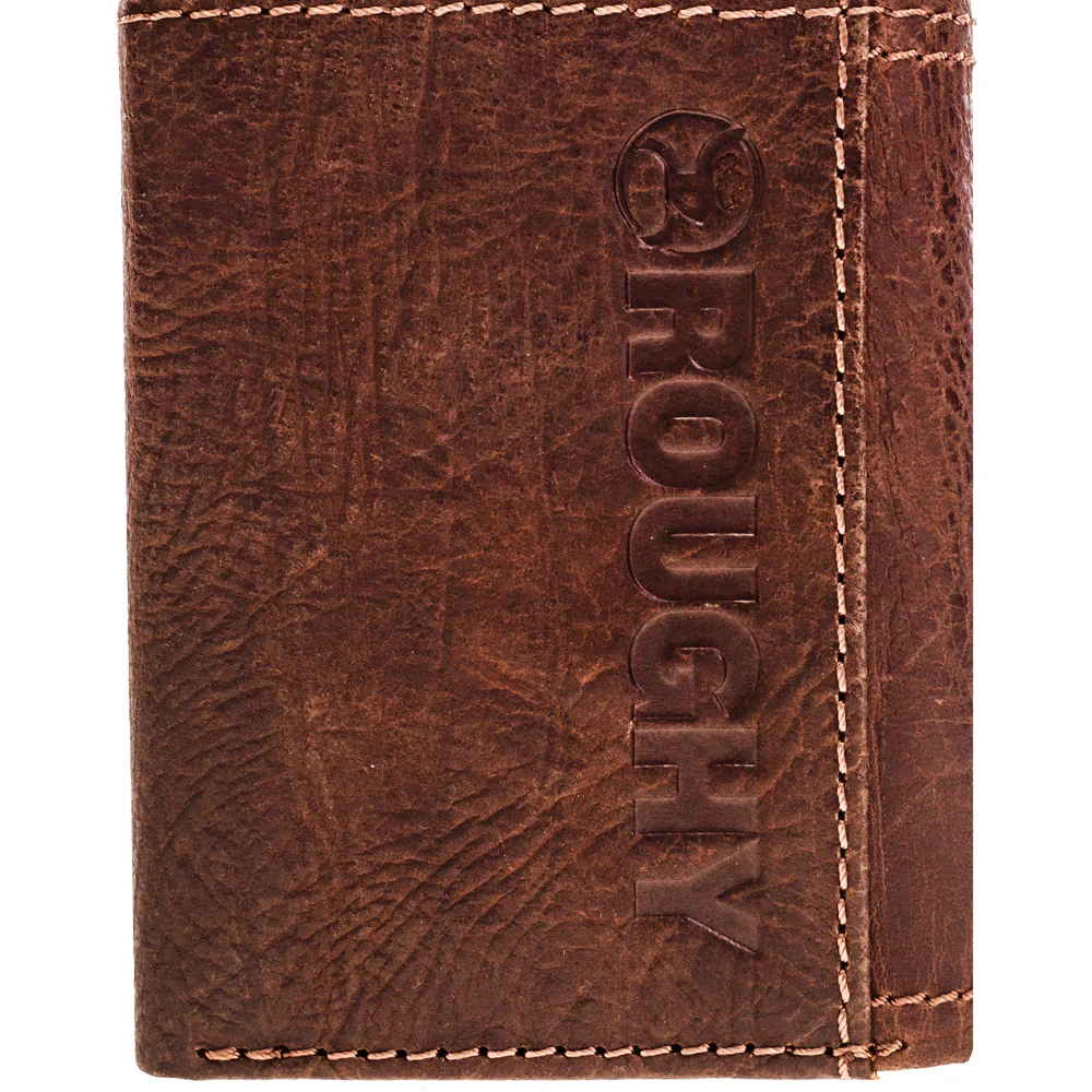 "Strap" Brown/Aztec Roughy Trifold Wallet - Image 2