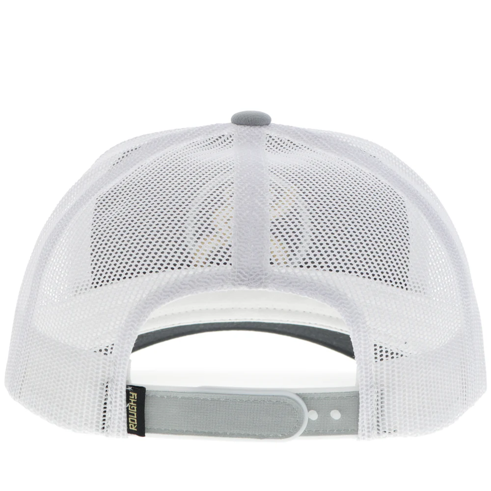 "Strap" Roughy Hat Black/White w/Gold & Grey Patch - Image 2