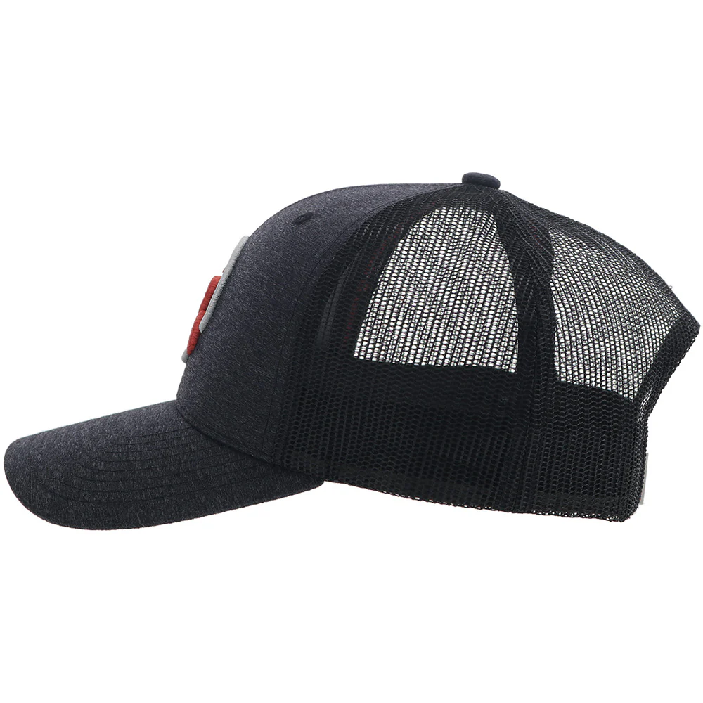 "Strap" Roughy Hat Charcoal/Black w/Red & White Logo - Image 3