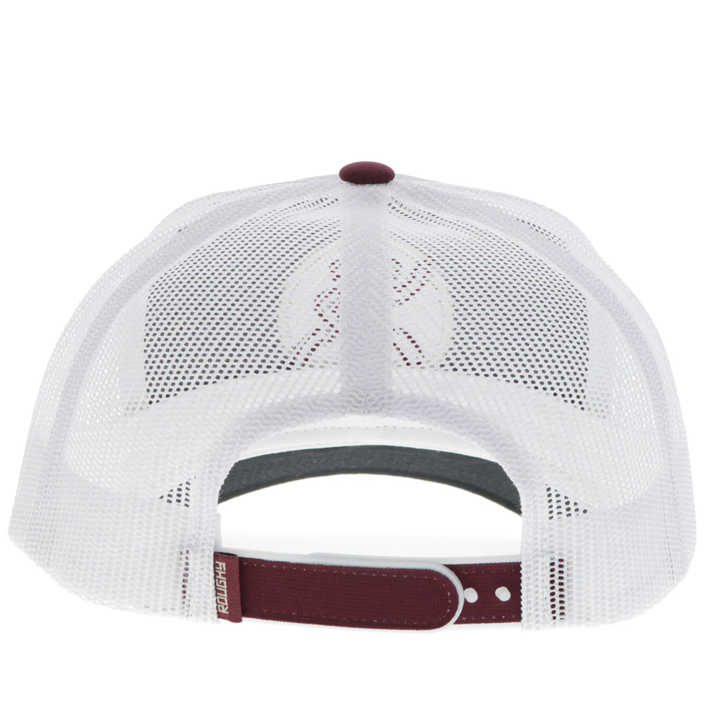 "Strap" Roughy Hat Grey/White w/Red Patch - Image 2