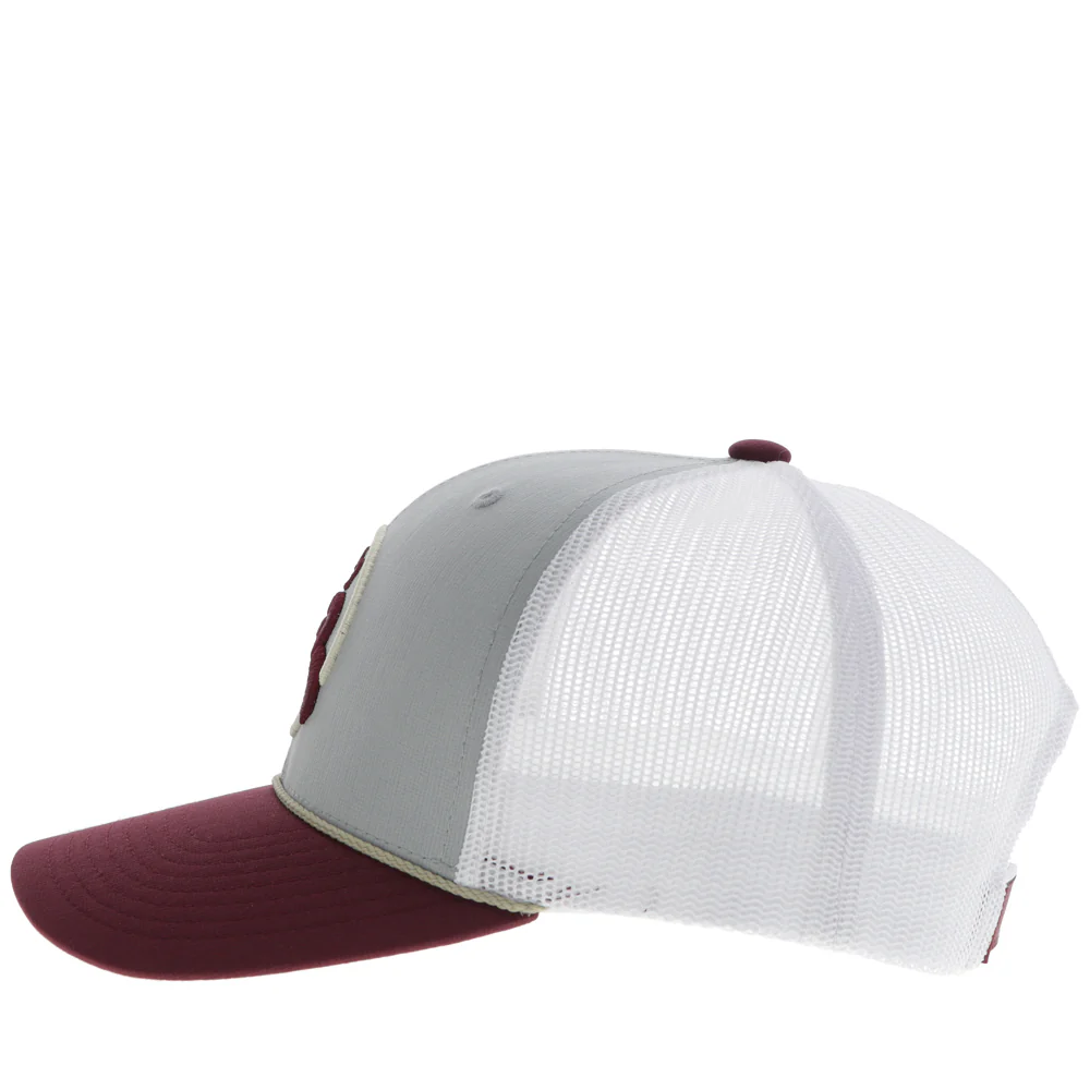 "Strap" Roughy Hat Grey/White w/Red Patch - Image 3