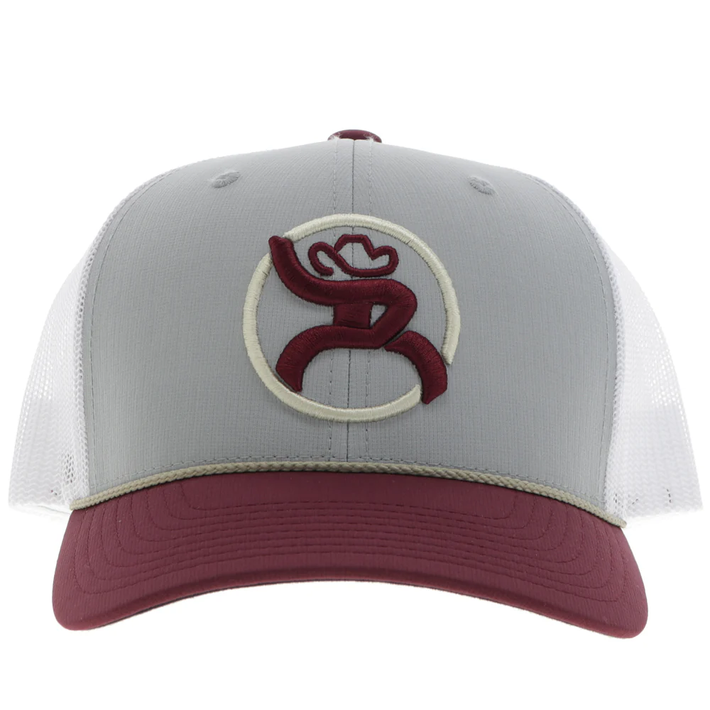 "Strap" Roughy Hat Grey/White w/Red Patch - Image 4