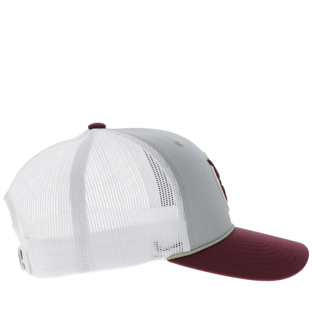 "Strap" Roughy Hat Grey/White w/Red Patch - Image 5