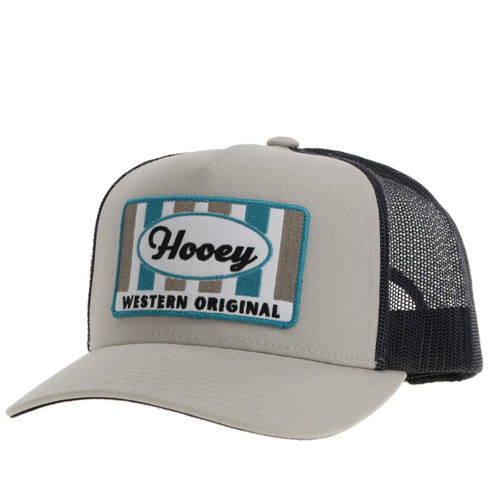 "Sudan" Hat Tan/Charcoal w/Tan/White/Blue Patch