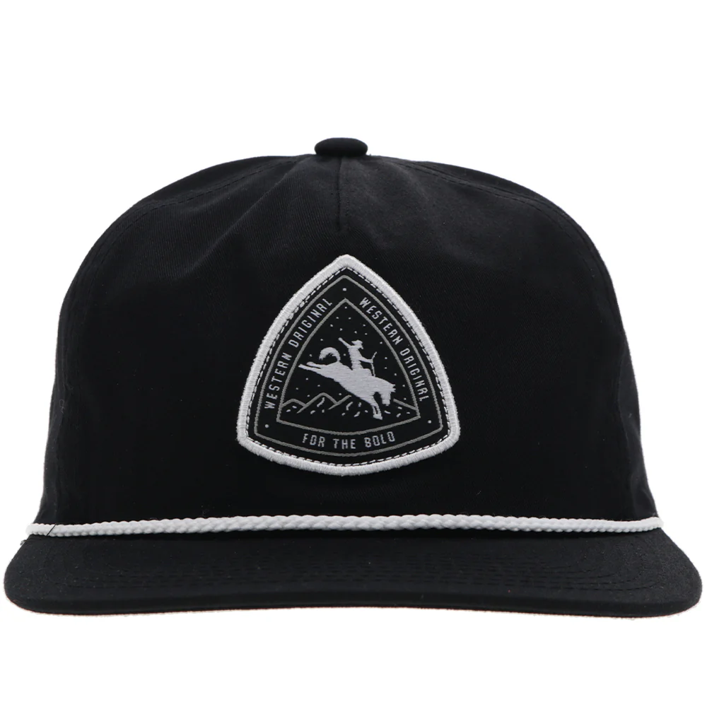 "Summit" Roughy Hat Black w/Black & White Patch - Image 4