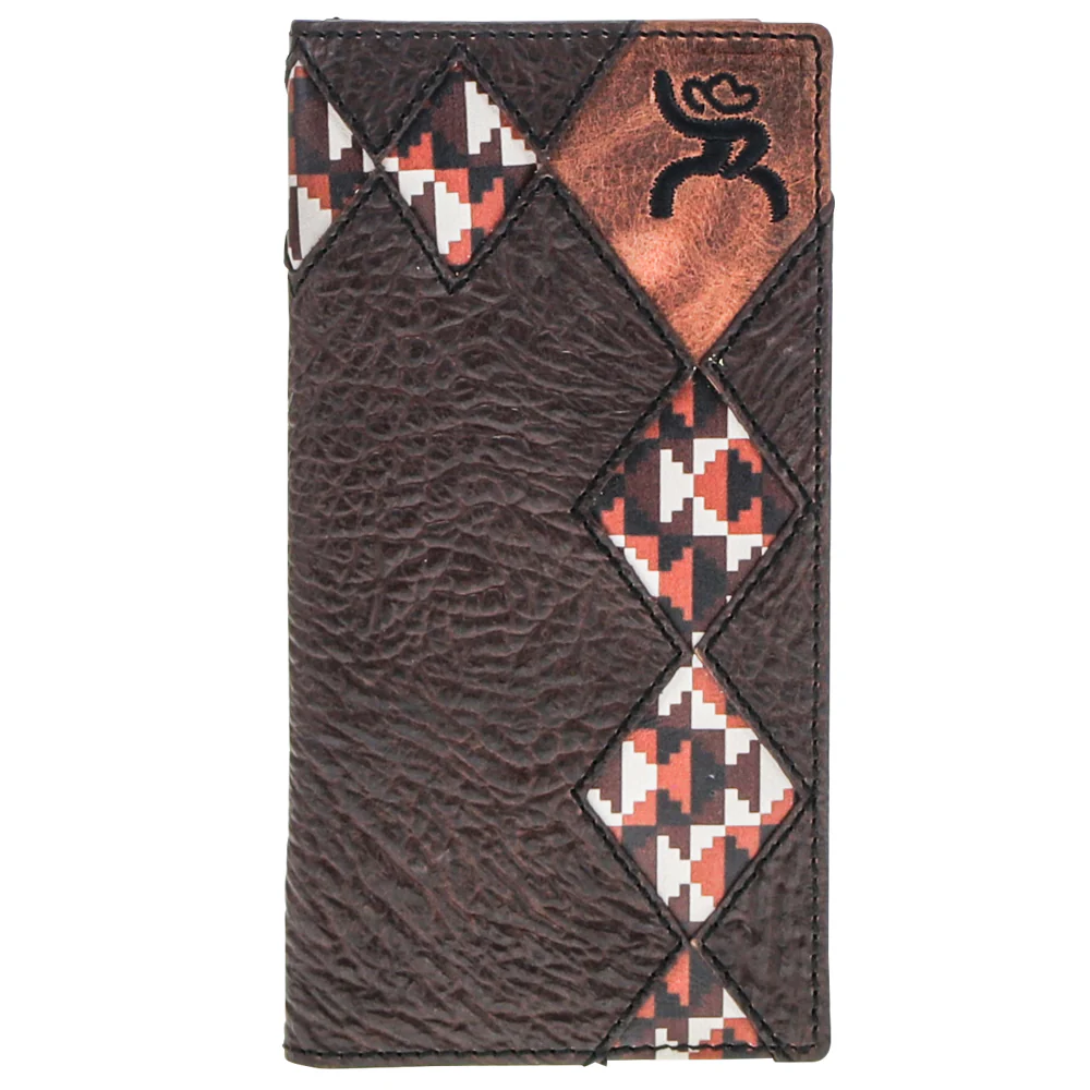 "Tahonta" Brown/Tan Dimond Patchwork Rodeo Wallet