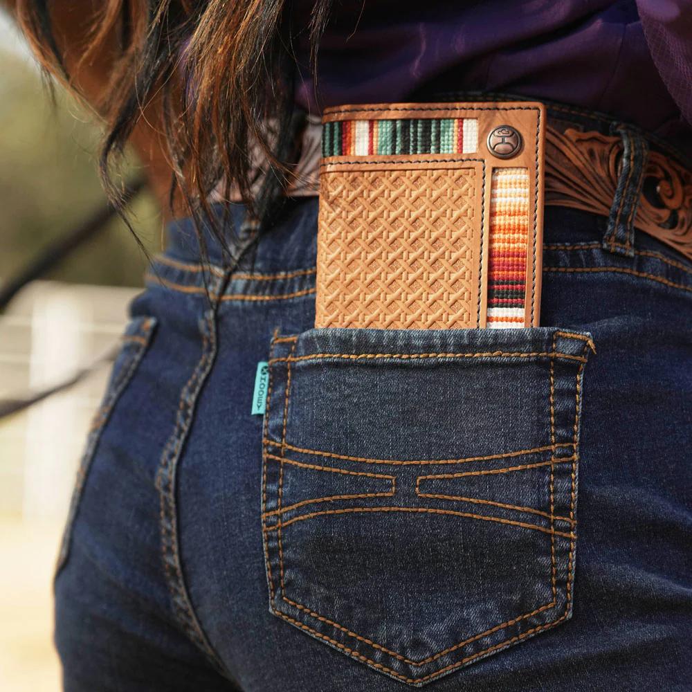 "Tarlo" Basket Weave Tan/Serape Rodeo Wallet - Image 3