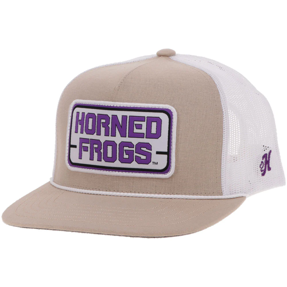 TCU Hooey Hat Tan/White w/Rectangle Patch